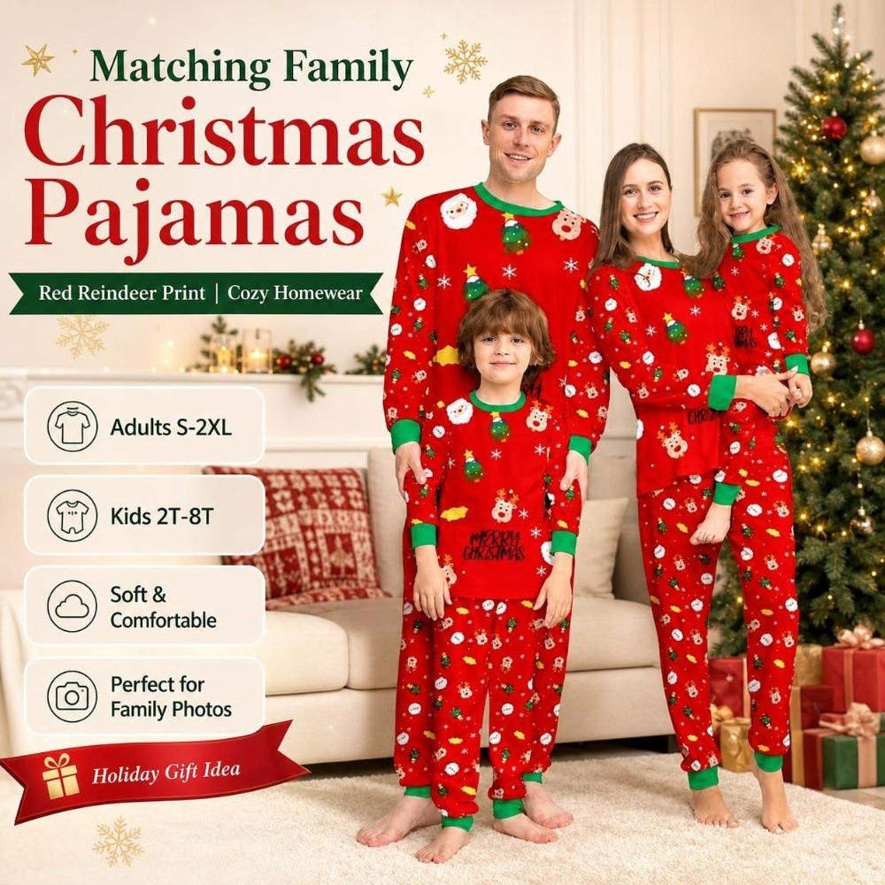 Family Tree Print - Long Sleeve Christmas Pyjamas Set Printed