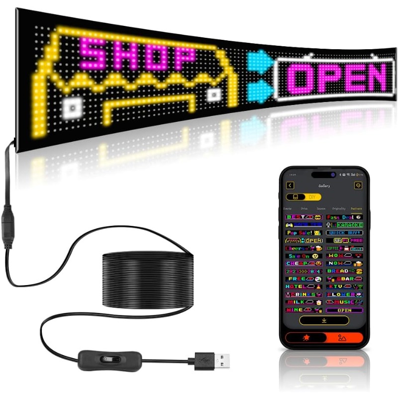 Custom Map Poster - Programmable LED Sign Scrolling Flexible Display