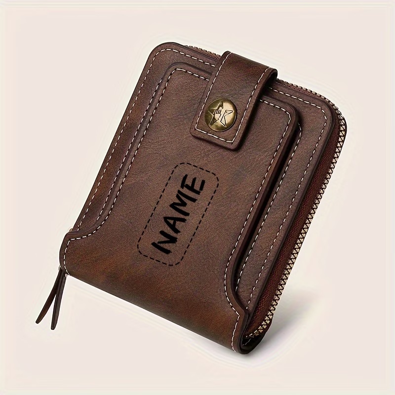 Custom Name Men's PU Wallet, C - Personalized Name Box recension och pris