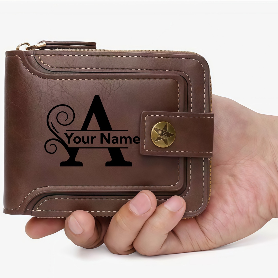 Men's Custom Wallet - Personal - Personalized Name Box recension och pris